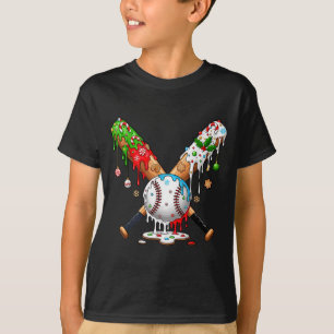 Eiscreme-Tropfen-Baseball-Weihnachten-Xmas-Pyjama- T-Shirt