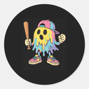 Eiscreme Tropfen Farbenfrohe Geist Baseball Spots Runder Aufkleber