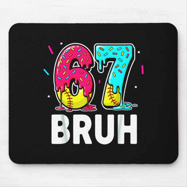 Eiscreme tropfender Softball-Tropf-Spaß 6 7 Sechs  Mousepad (Vorne)