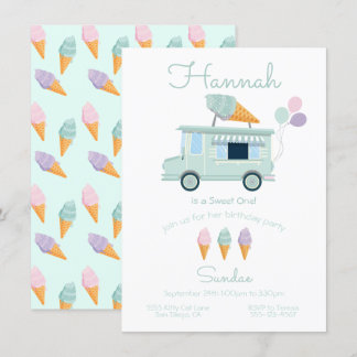 Eiscreme Truck Geburtstagsparty Einladung