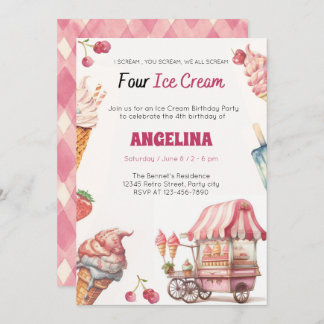 Eiscreme Truck Geburtstagsparty Einladung