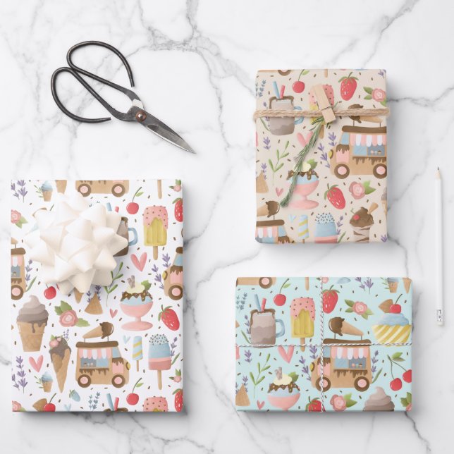 Eiscreme Truck Geschenkwrap Geschenkpapier Set (Vorderseite)