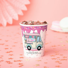 Eiscreme Truck Scoop Sprinkles Babydusche Pappbecher