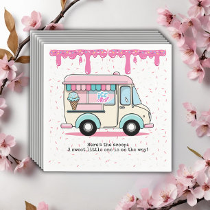 Eiscreme Truck Scoop Sprinkles Babydusche Serviette