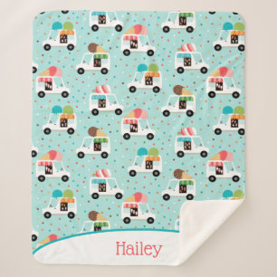 Eiscreme Trucks Sprinkles Girls Personalisiert Sherpadecke