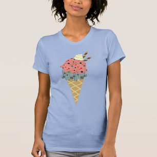 Eiscreme-Tüte im Stil der Mitte des 20. Jahrhunder T-Shirt