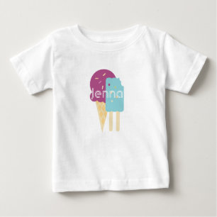 Eiscreme-Tüte Kleinkind personalisierter Name Baby T-shirt