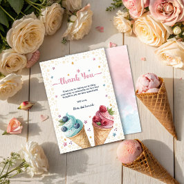 Eiscreme Twins Junge und Mädchen Coolen Geburtstag Dankeskarte