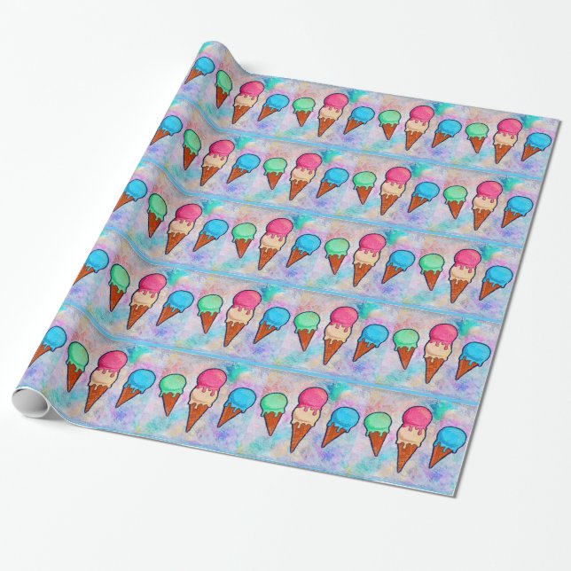 Eiscreme-Umschlagpapier Geschenkpapier (Ungerollt)