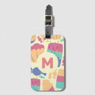 Eiscreme und Candy Summer Pattern Monogramm Gepäckanhänger