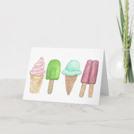 Eiscreme und Popsicle-Gruß-Karte Karte