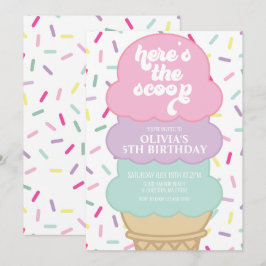 Eiscreme und Sprinkles zum Geburtstag Einladung