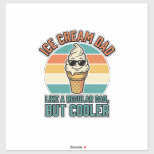 Eiscreme-Vater Vintage Lustige Kühler-Vater-Shirt- Aufkleber
