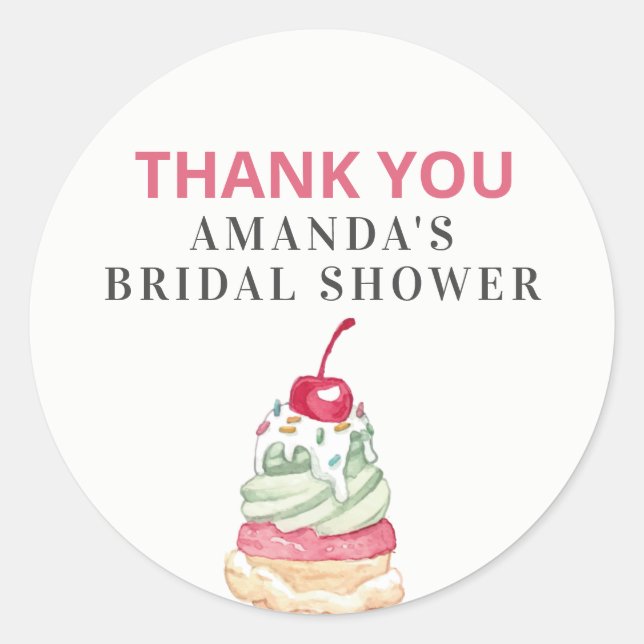 Eiscreme Vielen Dank für die klassische Round-Aufk Runder Aufkleber (Vorderseite)