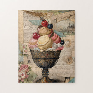 Eiscreme Vintage-Collage Puzzle