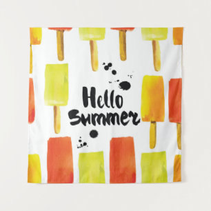 Eiscreme: Vintage Wasserfarbe Wandteppich