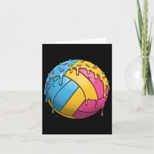 Eiscreme-Volleyball-Tropfen mit farbenfrohen Sprin Karte