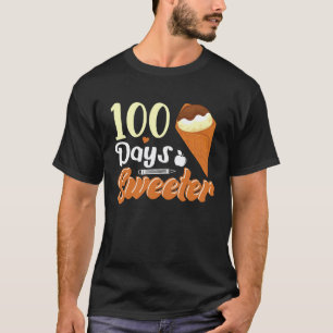 Eiscreme-Waffel 100 Tage Schule Lehrer Mädchen B T-Shirt