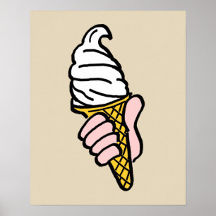 Eiscreme-Waffel-Design Poster