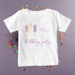 Eiscreme-Waffel Eisportion Geburtstagskonfetti Ros Baby T-shirt