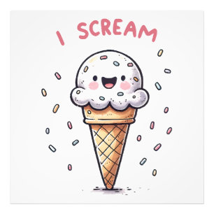 Eiscreme-Waffel mit Streuseln Fotodruck