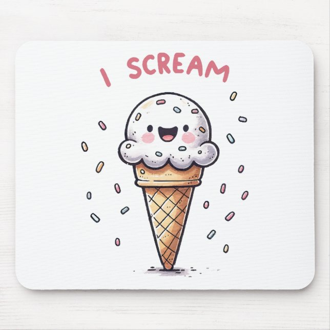 Eiscreme-Waffel mit Streuseln Mousepad (Vorne)
