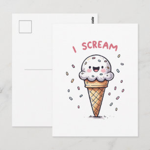 Eiscreme-Waffel mit Streuseln Postkarte