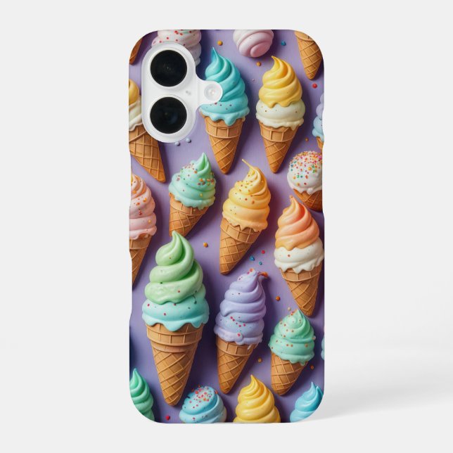 Eiscreme-Waffeln mit Streuseln  iPhone 16 Hülle (Rückseite)