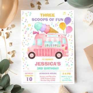 Eiscreme-Wagen-Leckereien Zum Geburtstag Einladung