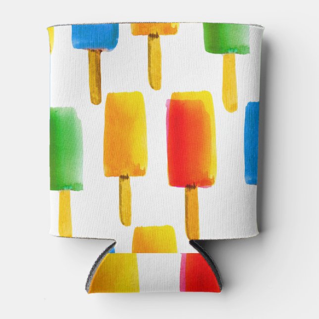 Eiscreme Wasserfarbe Süße Muster Dosenkühler (Vorderseite)