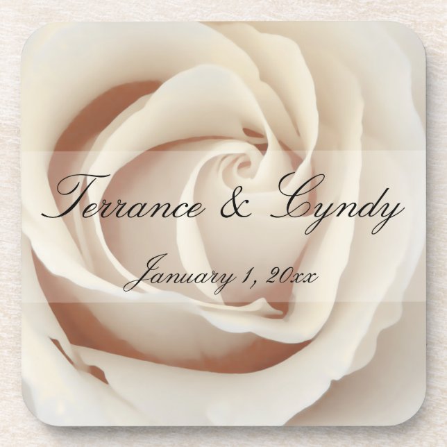 Eiscreme White Rose Untersetzer (Vorderseite)