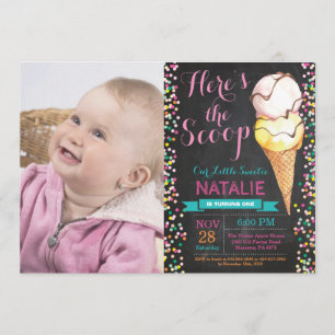 Eiscreme zum Geburtstag Einladung Sommerskappe