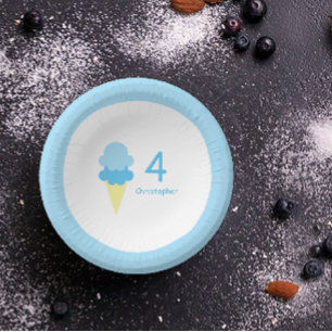 Eiscreme zum Geburtstag Pappteller