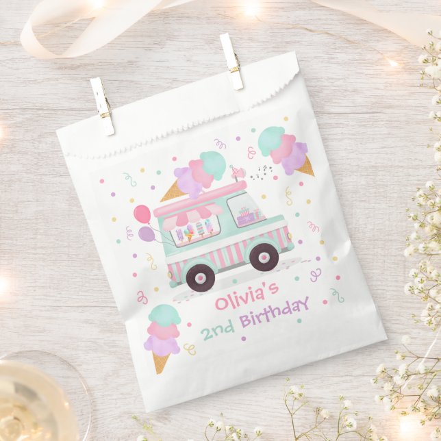 Eiscreme Zwei süße 2. Geburtstags Party Geschenk Geschenktütchen (Ausgeschnitten)