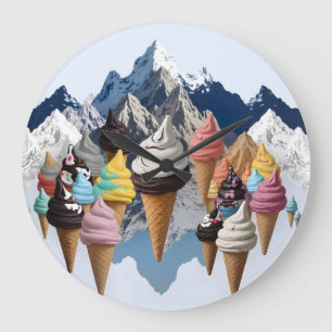 Eiscremeberge Große Wanduhr