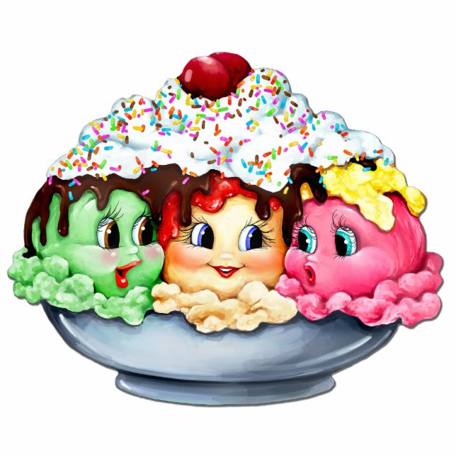 Eiscremeeiscremebecher "was ist die späteste fotoskulptur magnet (Vorne)