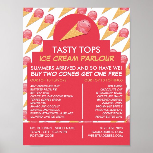 Eiscremefarben, Eiscremefarben, Werbung Poster (Vorne)