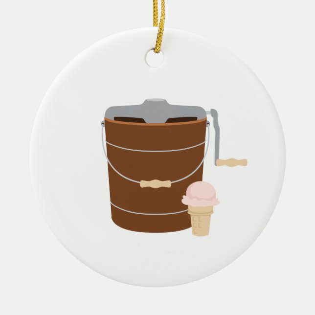 Eiscrememacher Keramik Ornament (Vorne)