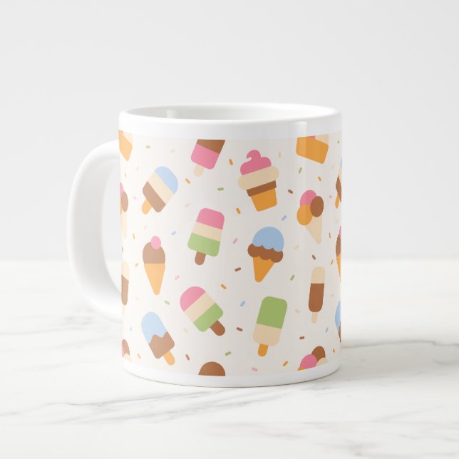 Eiscrememuster, Eiscreme-Kone, Eisvogel Jumbo-Tasse (Vorderseite Links)