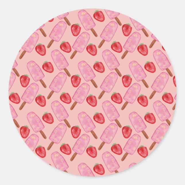 Eiscrememuster | Lollenmuster | Lollipop 19 Runder Aufkleber (Vorderseite)