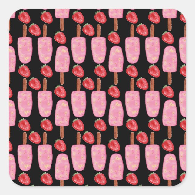 Eiscrememuster | Lollenmuster | Lollipop 1 Quadratischer Aufkleber (Vorderseite)