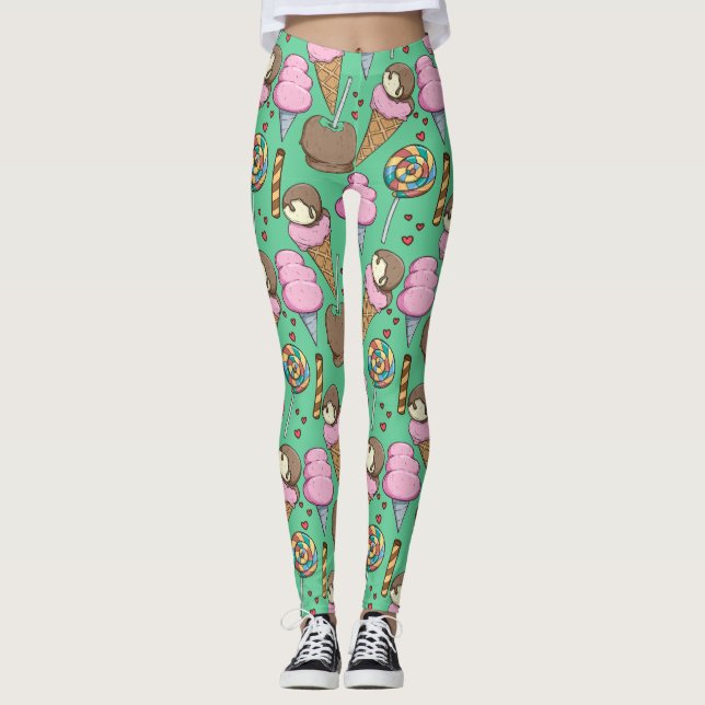 Eiscrememuster | Lollenmuster | Lollipop 29 Leggings (Vorderseite)
