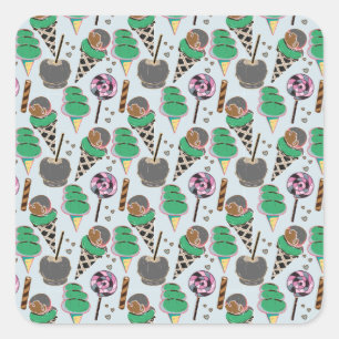 Eiscrememuster   Lollenmuster   Lollipop 30 Quadratischer Aufkleber