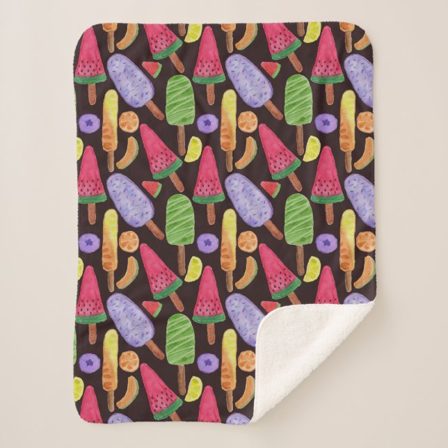 Eiscrememuster | Lollenmuster | Lollipop 4 Sherpadecke (Vorderseite)