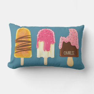 Eiscremepopsicles-individueller Name Throwkissen Lendenkissen