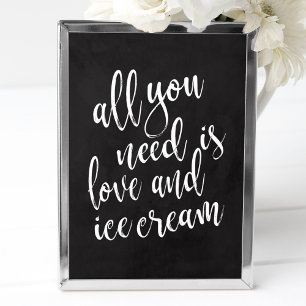 Eiscremestation-Tafel 8x10 Hochzeitsschild Poster