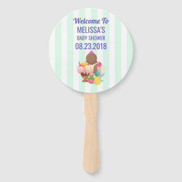 Eiscremesuppen mit Sprinkles Babydusche Fächer