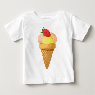 Eiscremesuppen und Erdbeeren in Waffelkonus Baby T-shirt