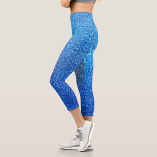 Eisdesign auf blauem Metall Capri Leggings
