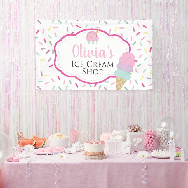 Eisdiele Geburtstagsfeier Banner (Party)